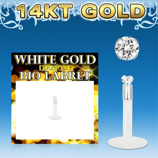 14k Gold Bioflex Labret mit 1.5mm Diamant